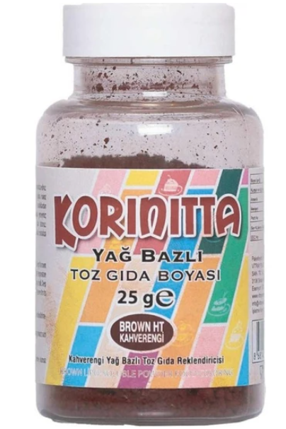 Korinitta Toz Gıda Boyası Yağ Bazlı Kahverengi 25 Gr 