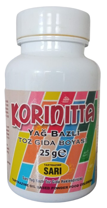 Korinitta Toz Gıda Boyası Yağ Bazlı Sarı 25 Gr 