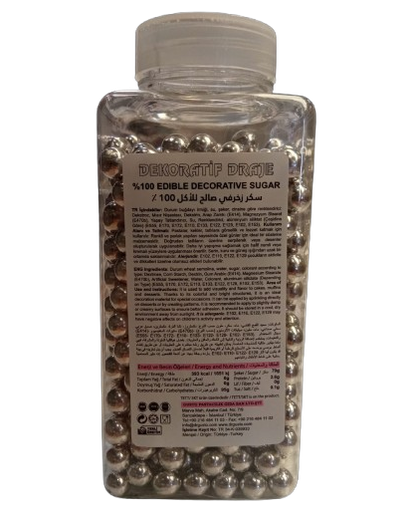 [Y101591] Gusto - Silver Draje 250 gr No:4 (Sprinkles Gümüş No:4)