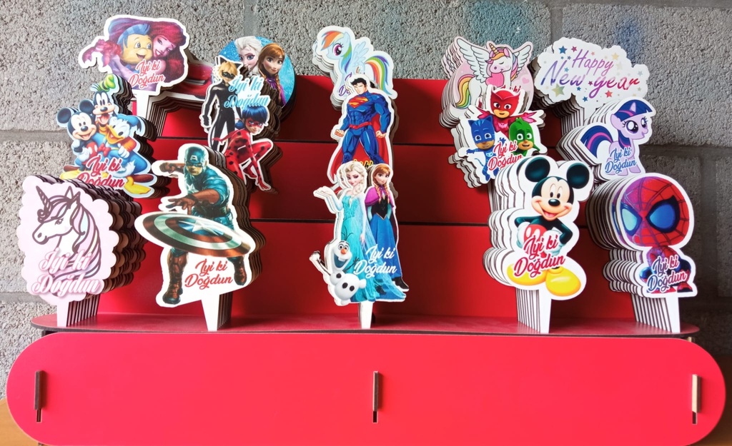 Ahşap Çizgi Kahramanlar (150 Adet)