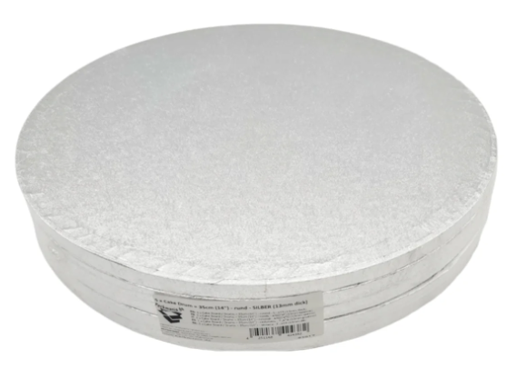 25cm Zilver Taartbodem Piepschuim 5st