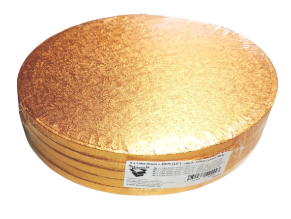 30cm Gouden Taartbodem Piepschuim 5st