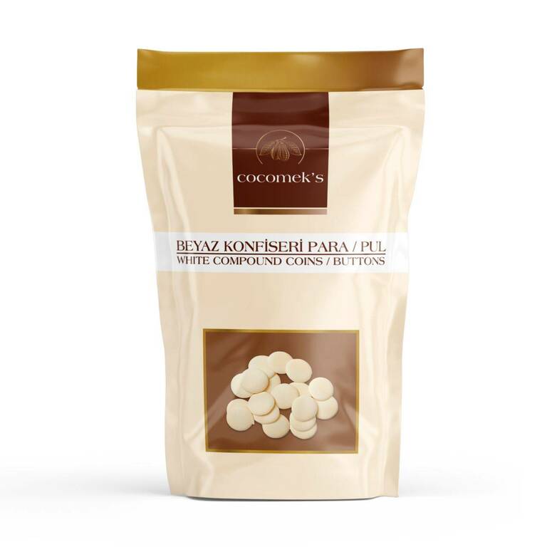 Cocomeks - Beyaz Konfiseri Para/Pul (White Compound Coins/Buttons) 2,5kg
