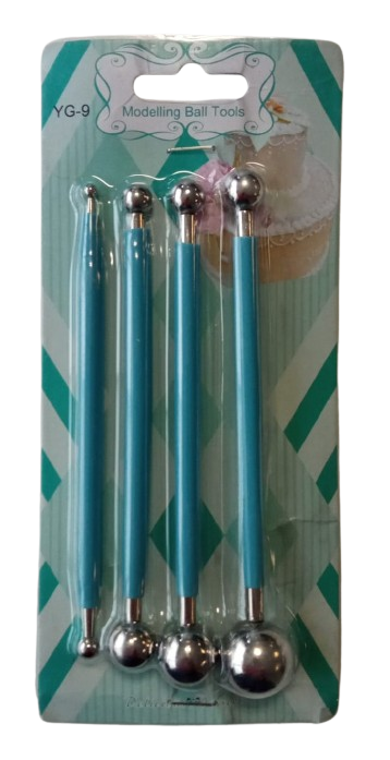 Ky-3129 Gül Yapımı Top Uçlu 4 lü Marzipan Metal