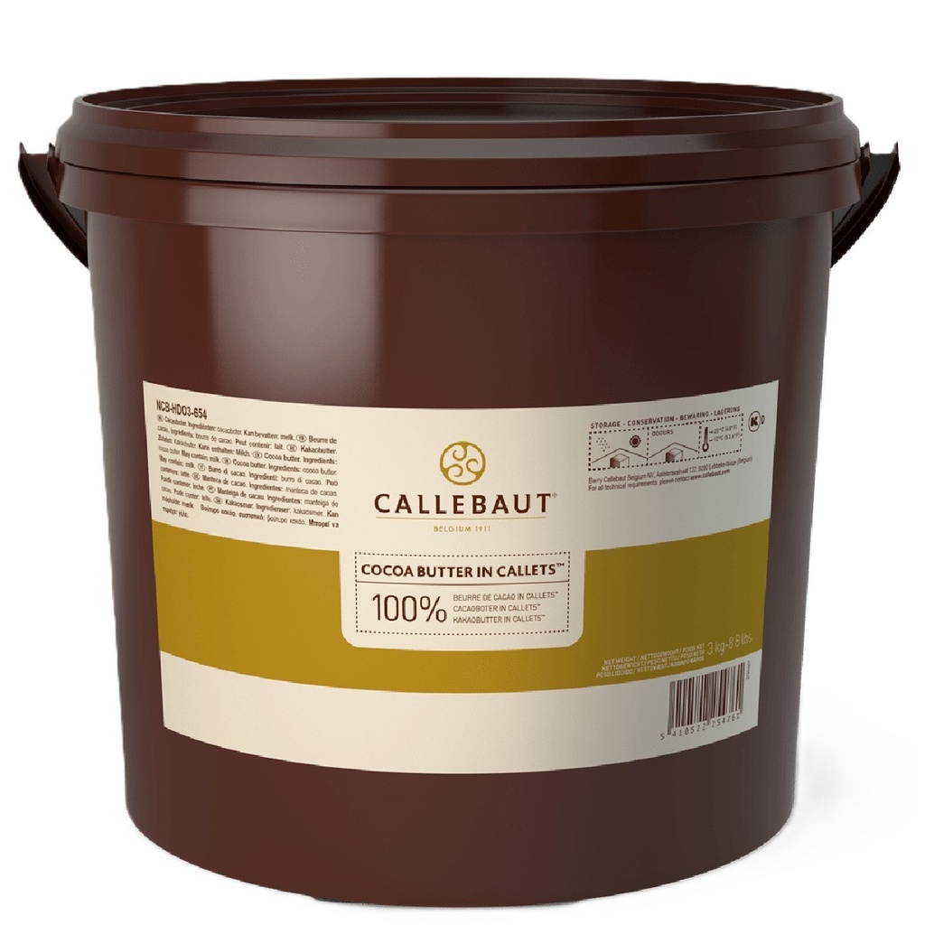 Callebaut Beurre de Cacao en callet 3 Kg ( kakao yağı)