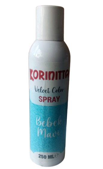 Korinitta - Kadife Sprey Boya BEBEK MAVI 250 ml