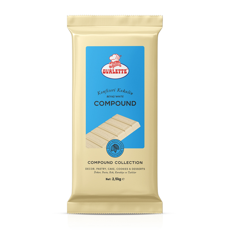 Ovalette - Beyaz Konfiseri Kokolin 2,5 Kg 