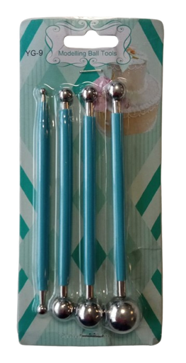 [Y101327] Ky-3129 Gül Yapımı Top Uçlu 4 lü Marzipan Metal