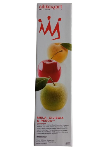 [Y101709] Moule Silikomart Mela Ciliega Pesca Peche - Pomme Diam 60 H 55mm + Support