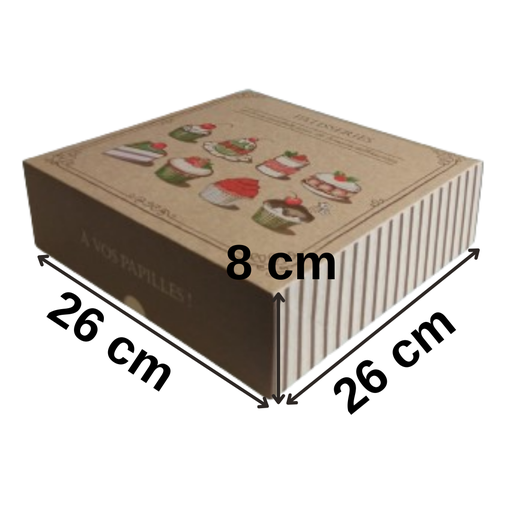 [Y101037] Boite Patissiere Delices 26*8 cm 50 pcs