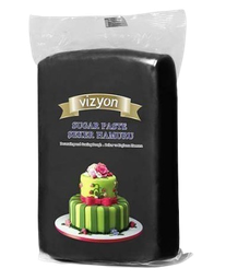 [Y100975] Vizyon Black Sugar Paste 1 kg (Siyah Seker Hamuru)